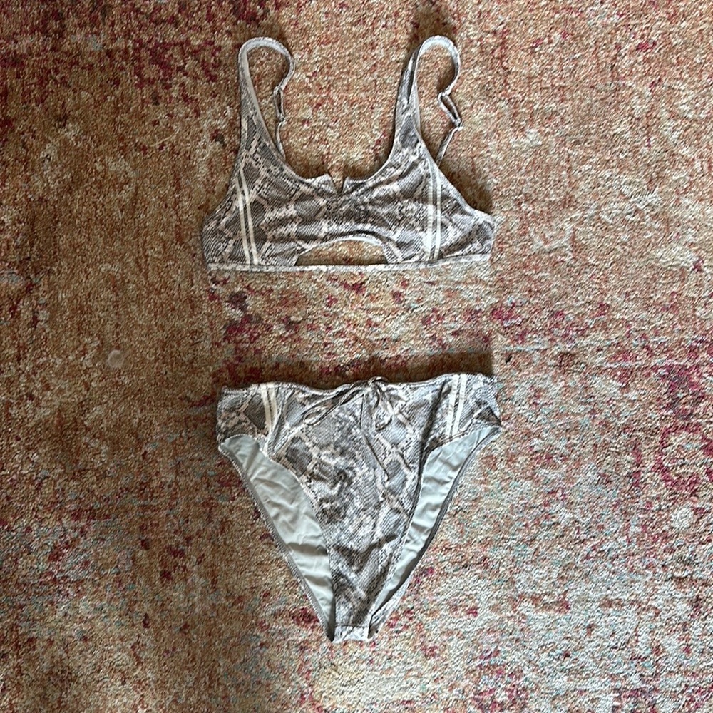 Frankie’s Bikinis High Waisted Python Bottoms L S… Gem